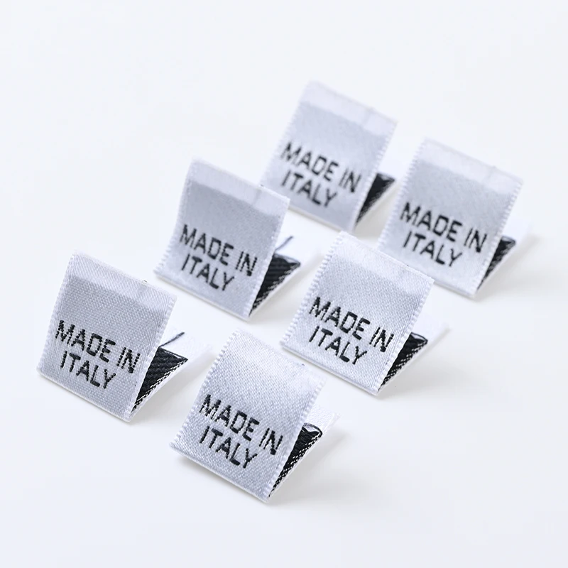 Hot Sale Custom End Fold Satin Woven Labels Logo Designs Jacquard Wash Care Labels and Hem Tags for Clothes