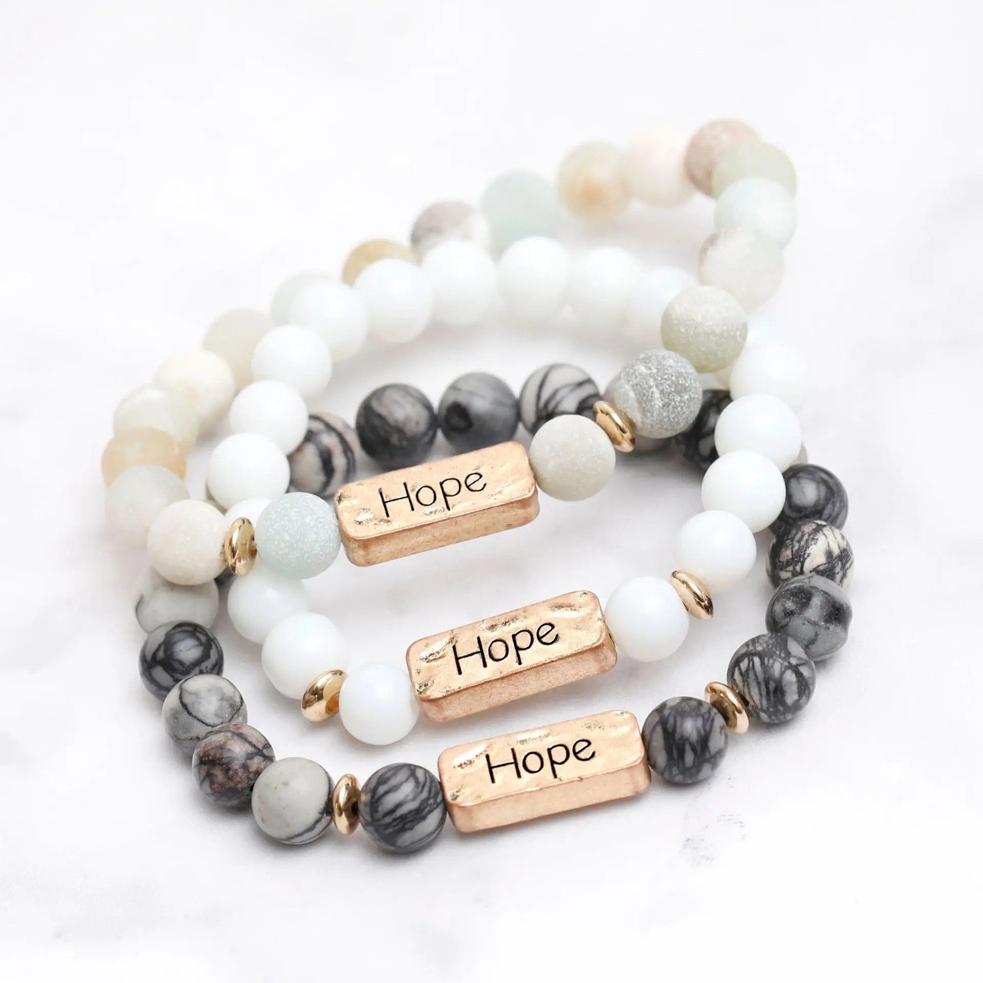 Fashion inspirational engraved faith customize words mens bead jade bracelet natural stone