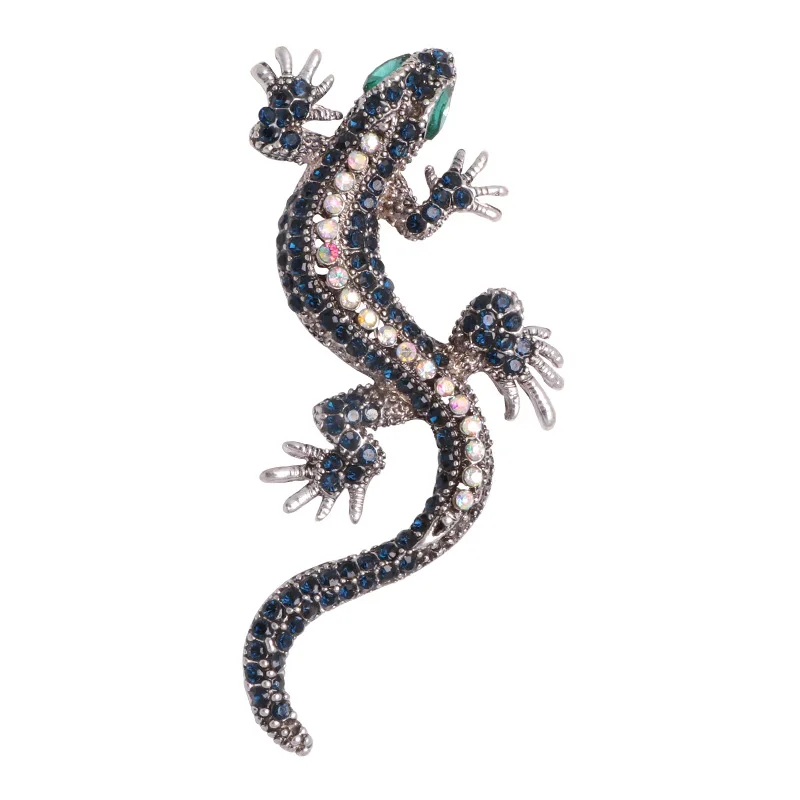 New Hot Sale Vintage Corsage Animal Lizard Brooch Diamond Alloy Unisex Accessory Brooch For Lady