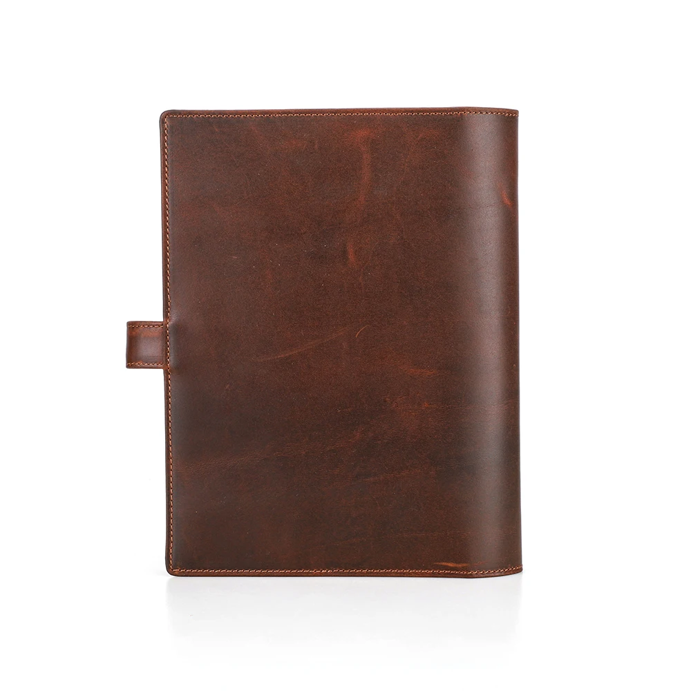 Vintage A5 Genuine Leather Notebook Journal Planner Cover with Pen Holder Travel Use Office Supplies CF9071
