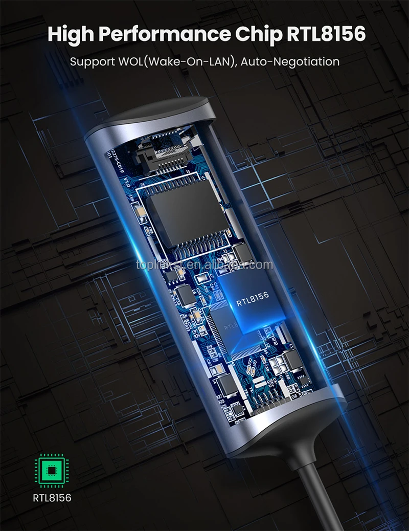 High speed Aluminum Portable 2.5G RJ45 LAN Converter USB 3.0  to 2500Mbps  Ethernet Adapter