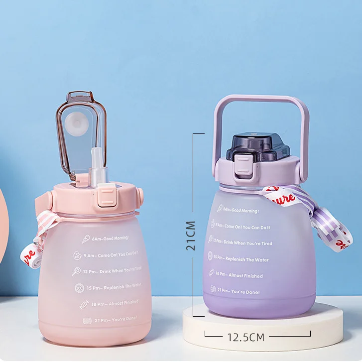 Flypeak Wholesale Supplier Top Seller 1400ml Kids custom plastic water bottle Motivational Time Marker Water Bottle Children