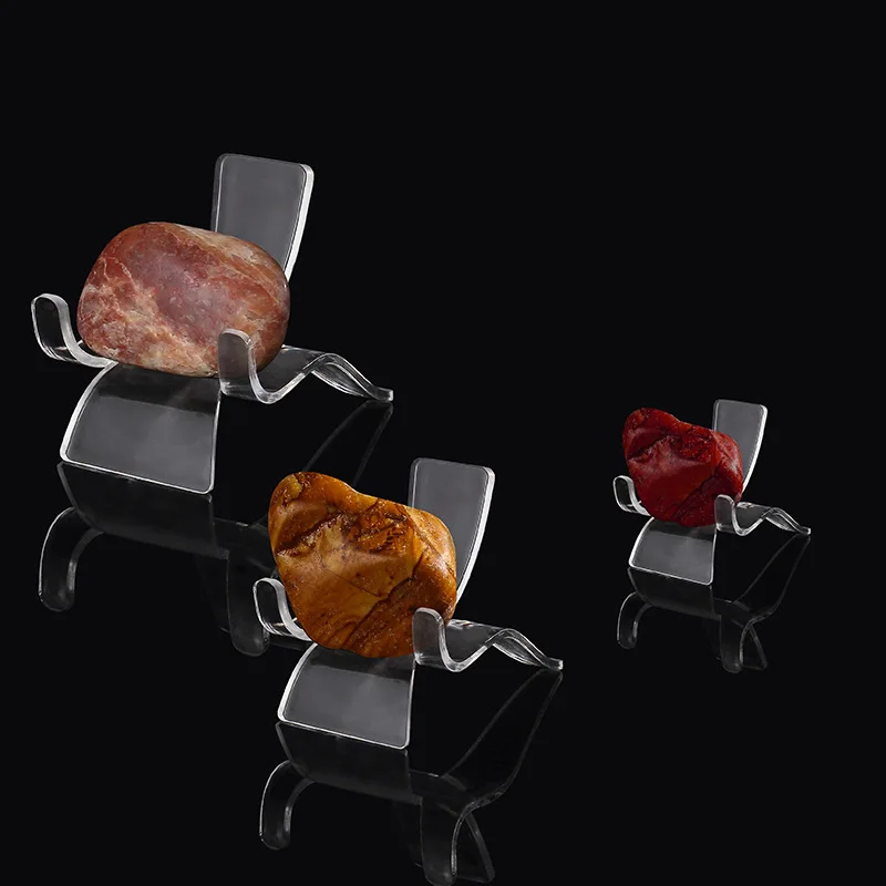 Acrylic transparent display stand pendant small ornaments crystal mine standard ore rough stone heart-shaped display stand base