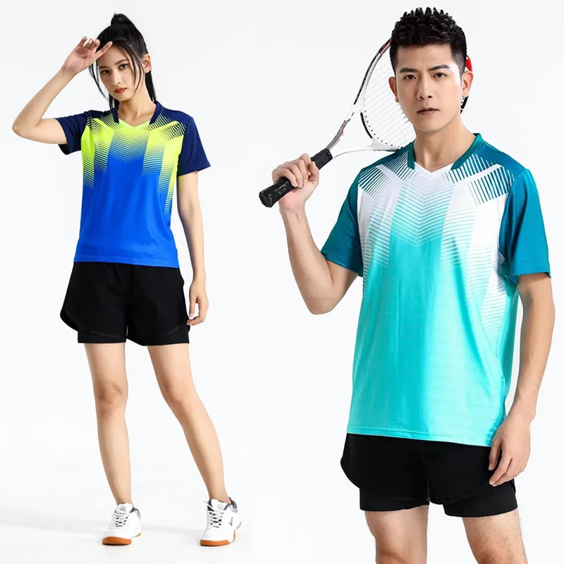 SDN-006 быстросохнущая униформа для бадминтона, настольного тенниса, оптовая продажа, мужская рубашка для студентов, одежда для тенниса для женщин