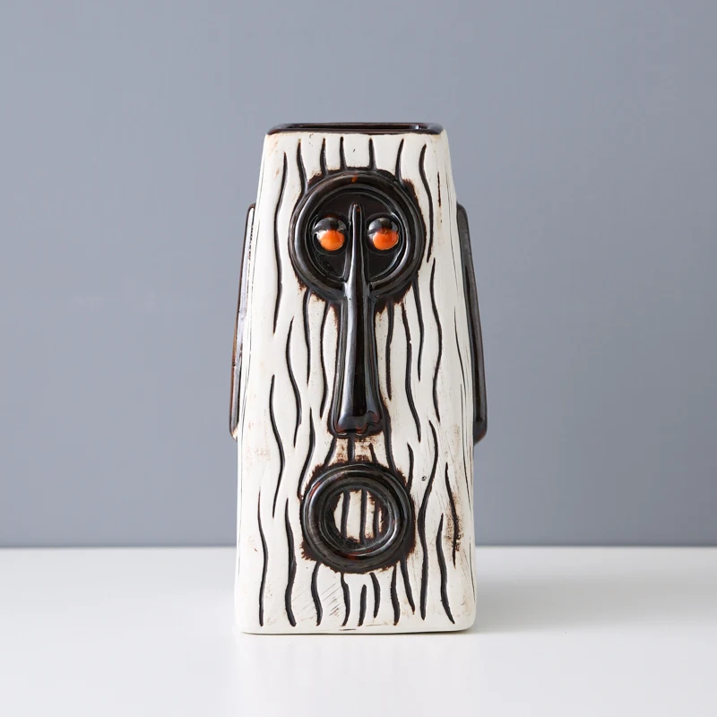 Ceramic Tiki Mugs Tiki mugs cocktail set  - large ceramic tiki tumblers - cute exotic cocktail glasses - funny ceramic cups