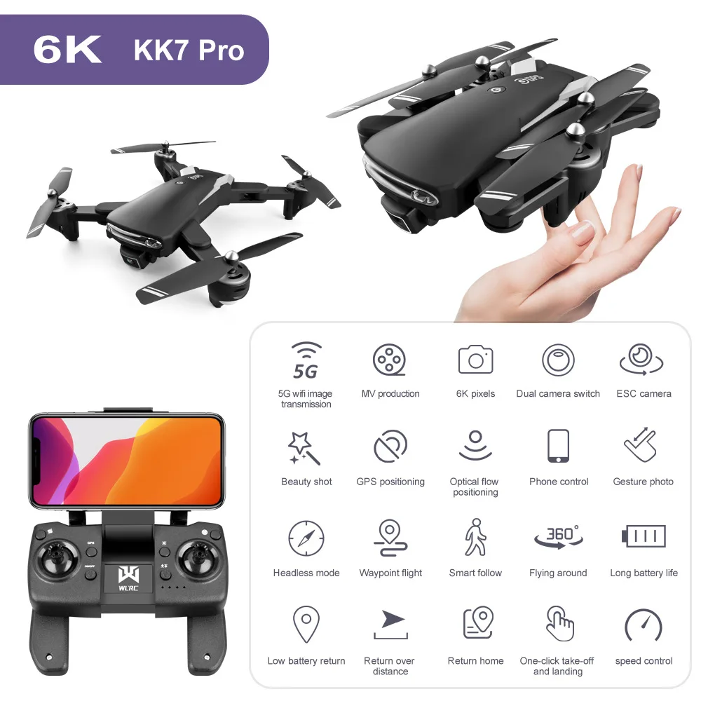 
Mini 23mins long flying distance dron Gps 5g Wifi Fpv 6k 1080p Camera drone Helicopter Brushless Selfie Foldable Rc Toy Drone 