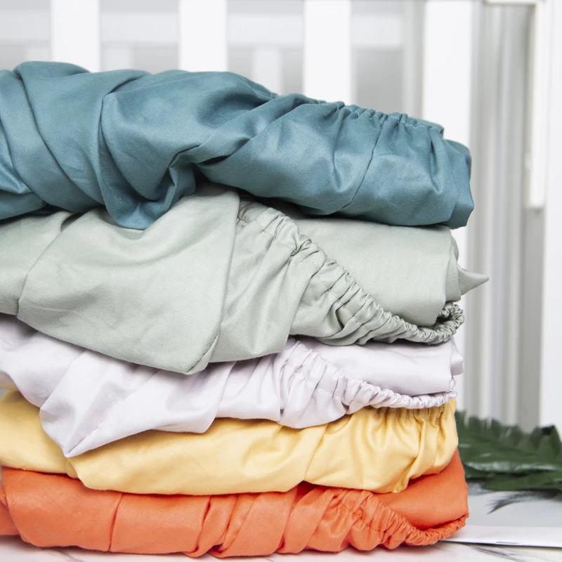 Wholesale Fitted Crib Sheet Extra Soft Neutral Cotton Twill Baby Bed Sheet for Standard Crib Mattress