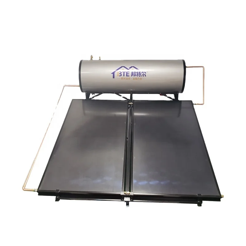 BTE solar water heater 300l compact pressurized flat plate solar powered hot water heater
