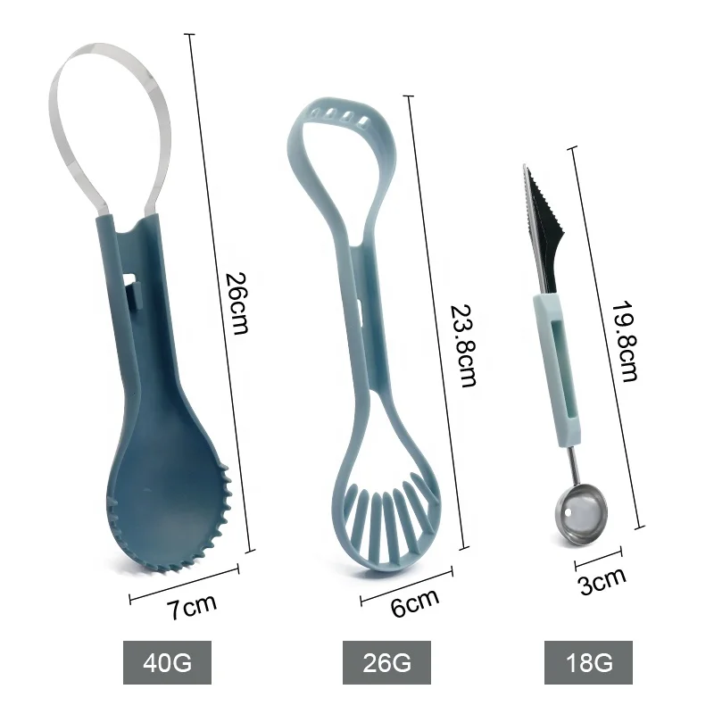 Melon Baller Scoop Set, 6 in 1 Stainless Steel Fruit Carving Tool Set