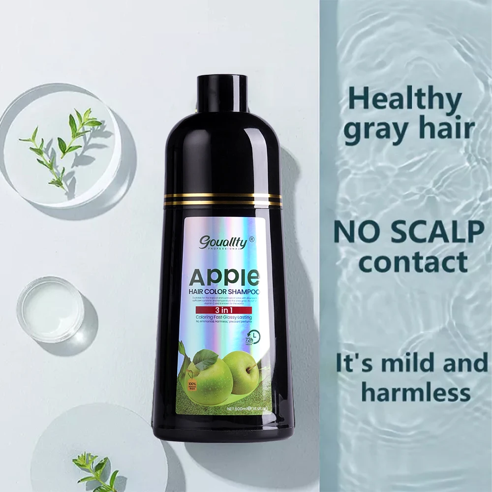 Hot Sale Natural Black Hair Dye Shampoo 100% Cover Gray White Hair 5 Minutes Hair Color Shampoo