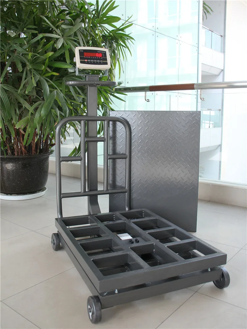 60*80cm 4 wheels fence 500kg heavy duty electronic platform weigh scale price