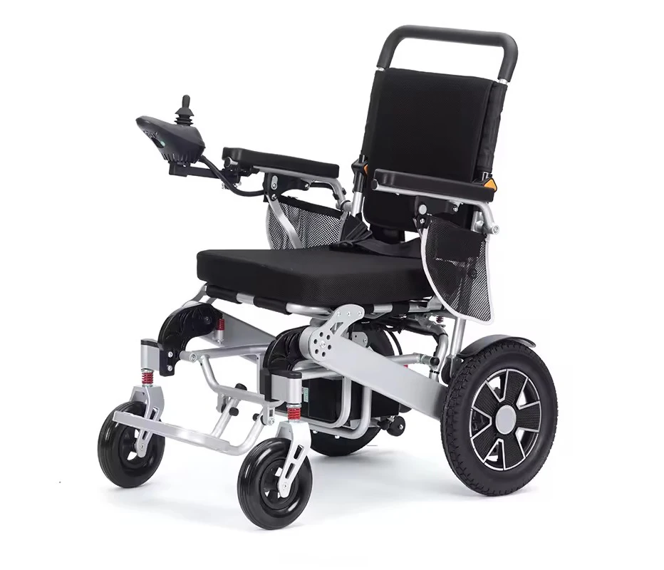 Hot selling fully automatic folding reclining portable light elderly use remote control electric wheelchair