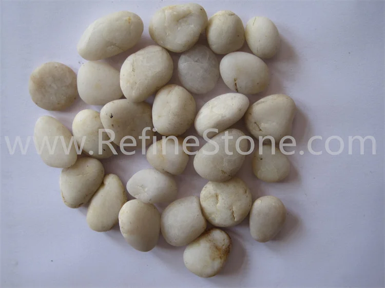 Snow White Round Pebble Stone
