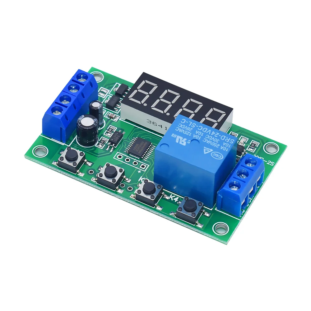 YYC-2S LED Display Adjustable Programmable delay time relay module 5V12V24V fixed time decoupling pulse cycle power off trigger