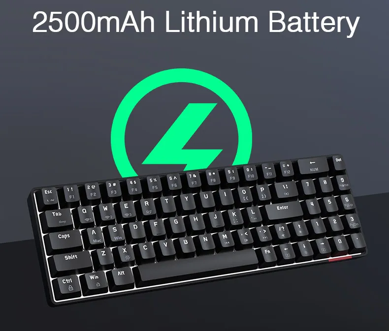 Ajazz AK692 Ultra Compact 60% Form Factor Triple Mode Hot Swap - Mechanical Gaming Keyboard ABS Keycaps RGB Backlit