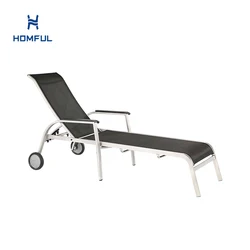 Aluminum Outdoor Beach Recliner Chair Patio Lounger Chair Pool Lounger