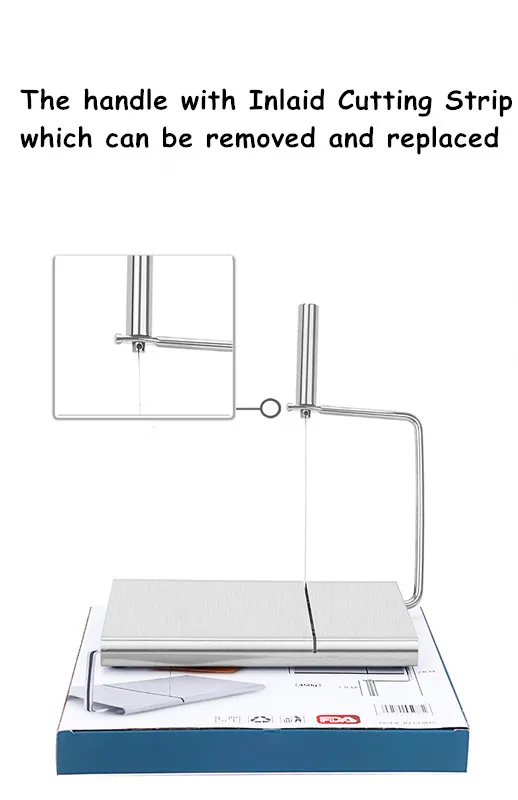 Kitchen Gadgets Butter Cheese Slicer and Cutter with Extra 6 Replacement Wires and Accurate Size Scale on Slicer Cutting Board