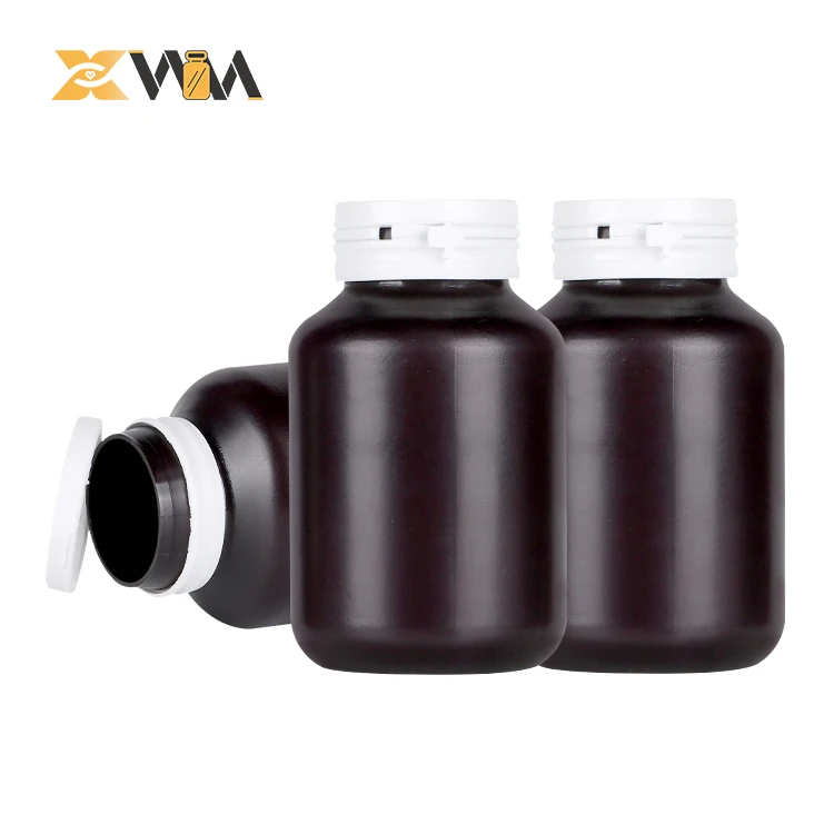 HDPE 120ml/150ml/200ml round Health Care Medicine Container Capsule Jar with Screw Cap for Pill Storage Screen Printing Surface