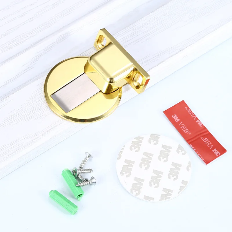 BBDHOME No-drilling floor suction Invisible door wooden door Zinc Alloy Strong magnet Door stopper