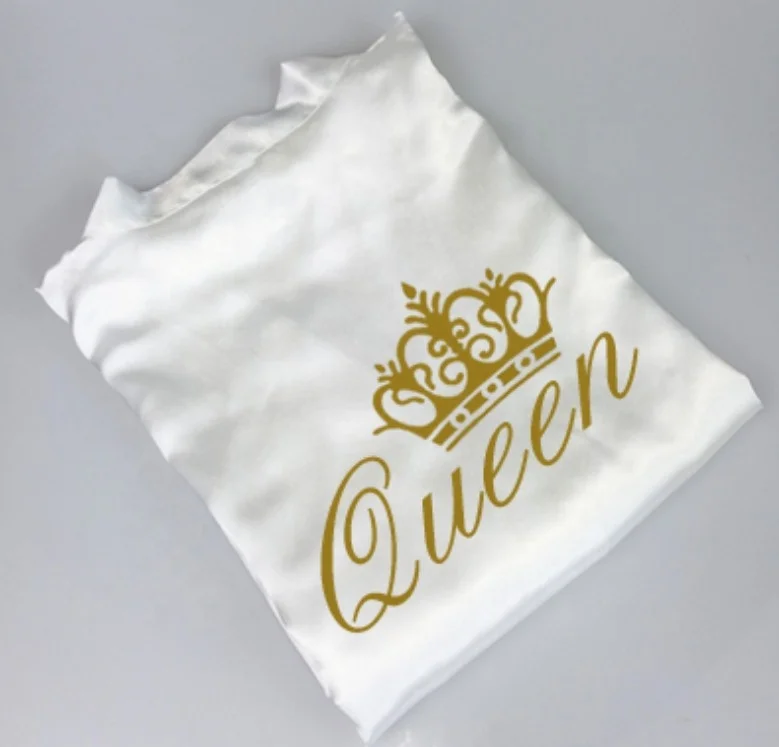 Wholesale satin printed king/queen couple robes fashion men and women home nightgown Bathrobe