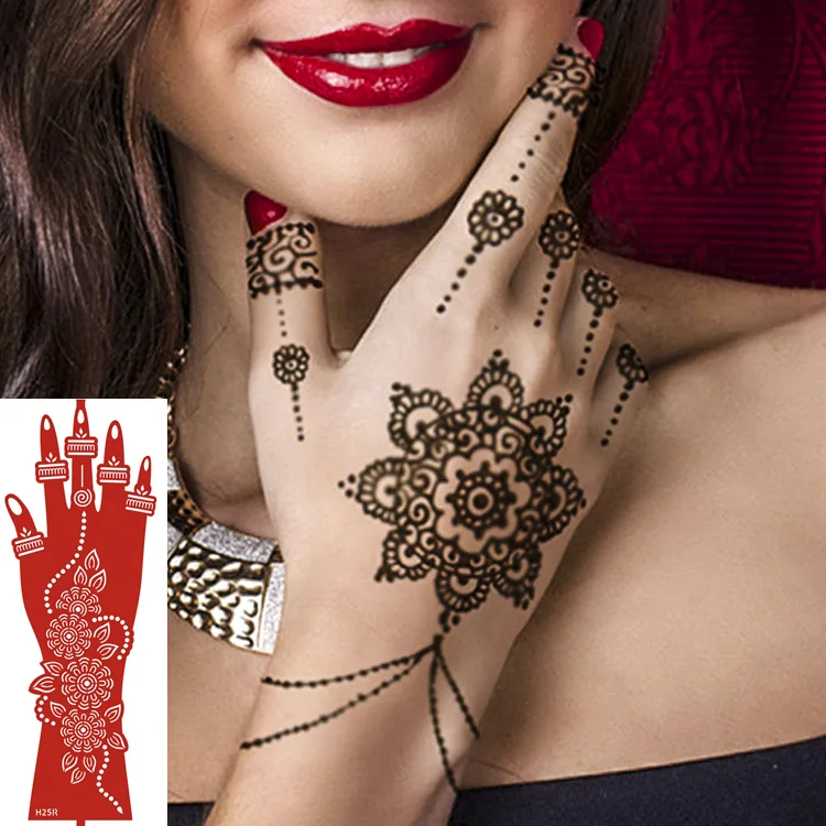 Moonlight Manufacture Best Selling Custom Design Red Reusable Henna Tattoo Stencil