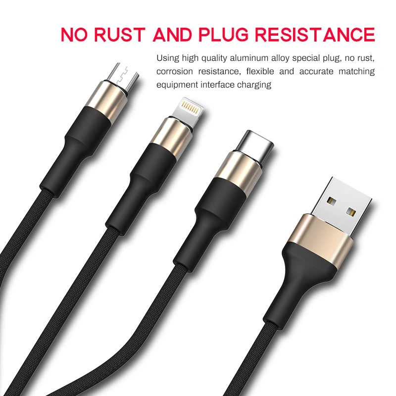  Лидер продаж прочный 3A джинсовый Micro Usb-кабель для зарядки Iphone позолоченный Дата-кабель по низкой
