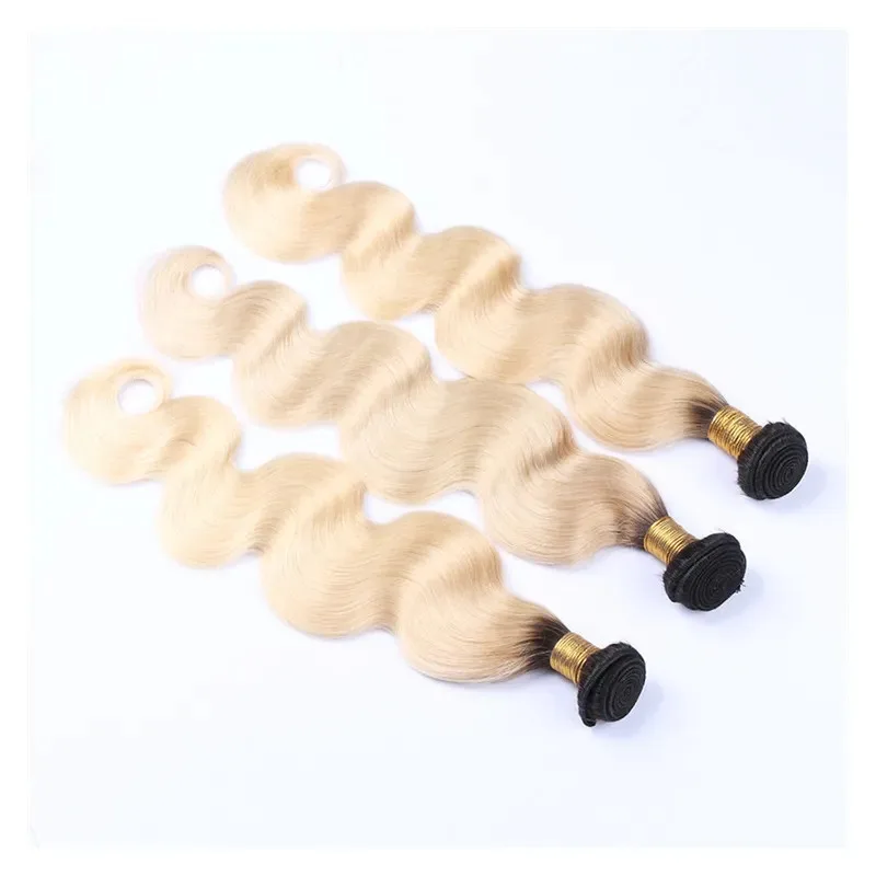 Высококачественные пряди волос Remy Ombre T1b 613 светлый цвет прямые вьющиеся пучки 100% Вьетнама человеческих