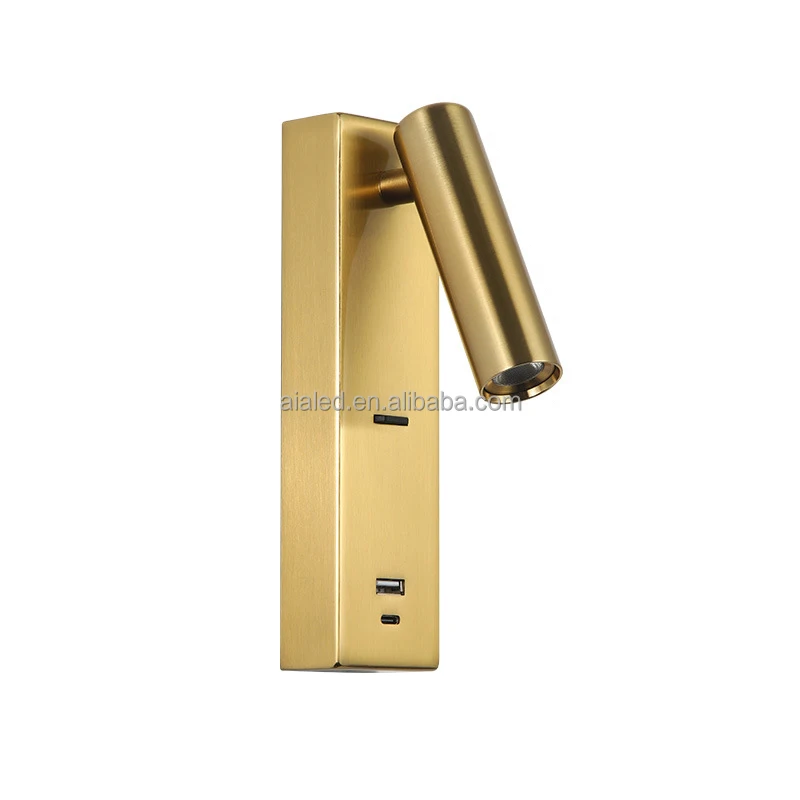 Adjustable reading Wall mounted lighting USB Type-C headboard wall lights hotel villa bedroom Bedside Wall Lamp Sconce