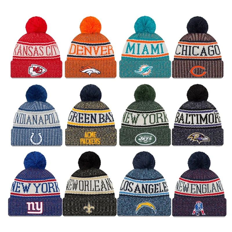 
2021Hot Sale knitted NFL Beanies Winter Hats For 32 Teams Baseball Team LA 