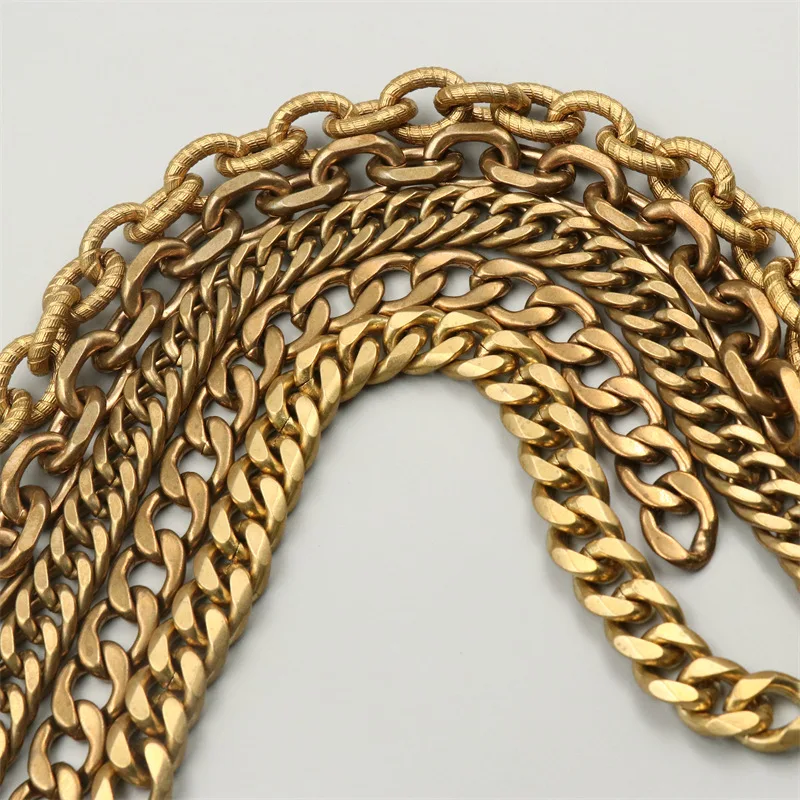 DWDP-Chain12B Flat Cable Link Chain Brass Cable Chain Oval Shape Chain