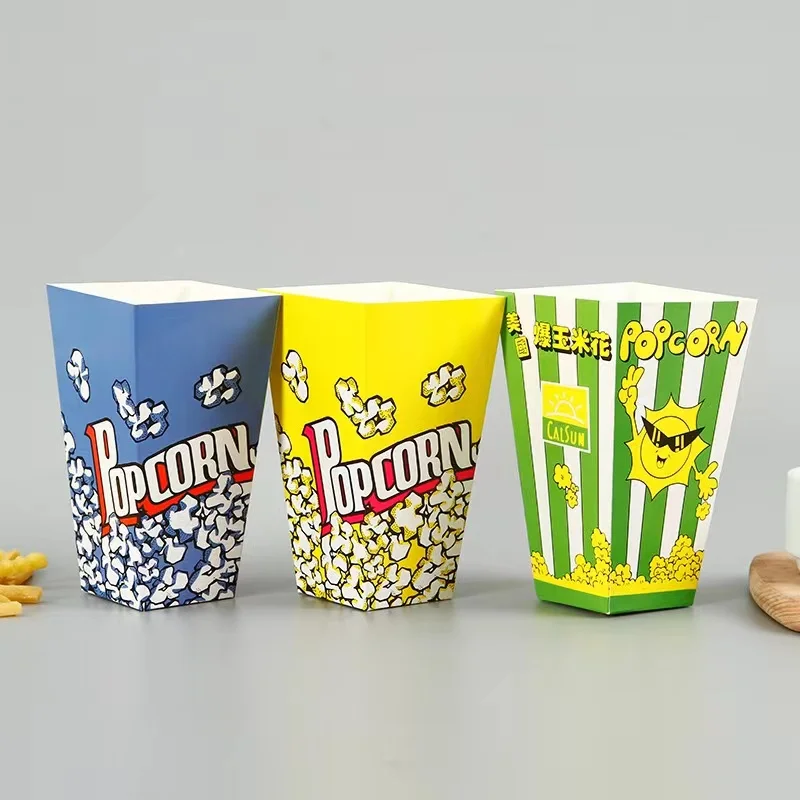Custom Logo Disposable Take Away Fried Chicken Buckets Movie Theater Popcorn Boxes Paper Popcorn Chicken Cup