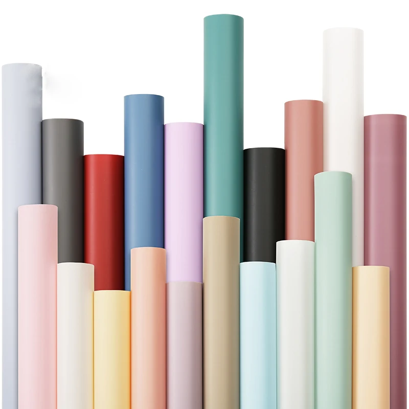 Vintage Pure Color 58*58CM Waterproof Flower Wrapping Paper Matt Plastic Thin Film