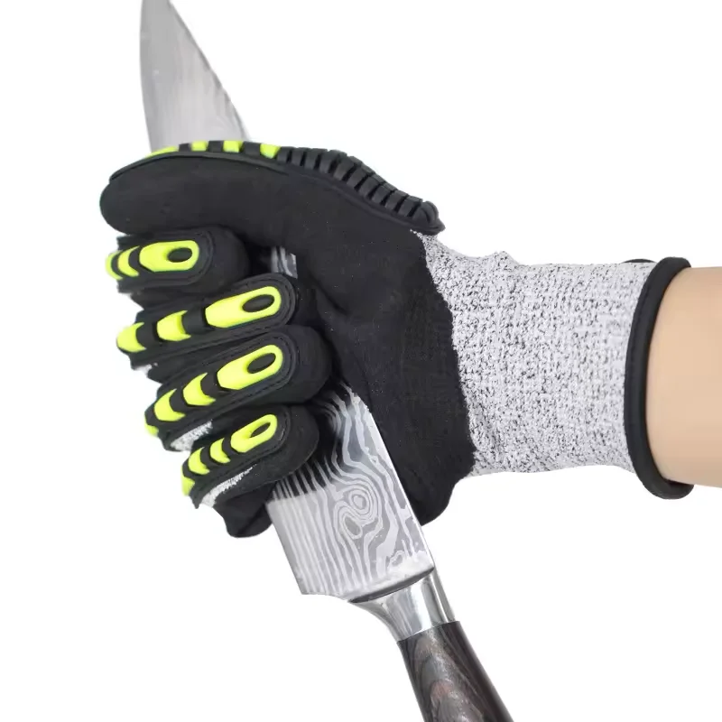 Hot Selling Impact Resistant TPR Back Wear Resistant Anti-slip And Anti-cutting Safety Gloves