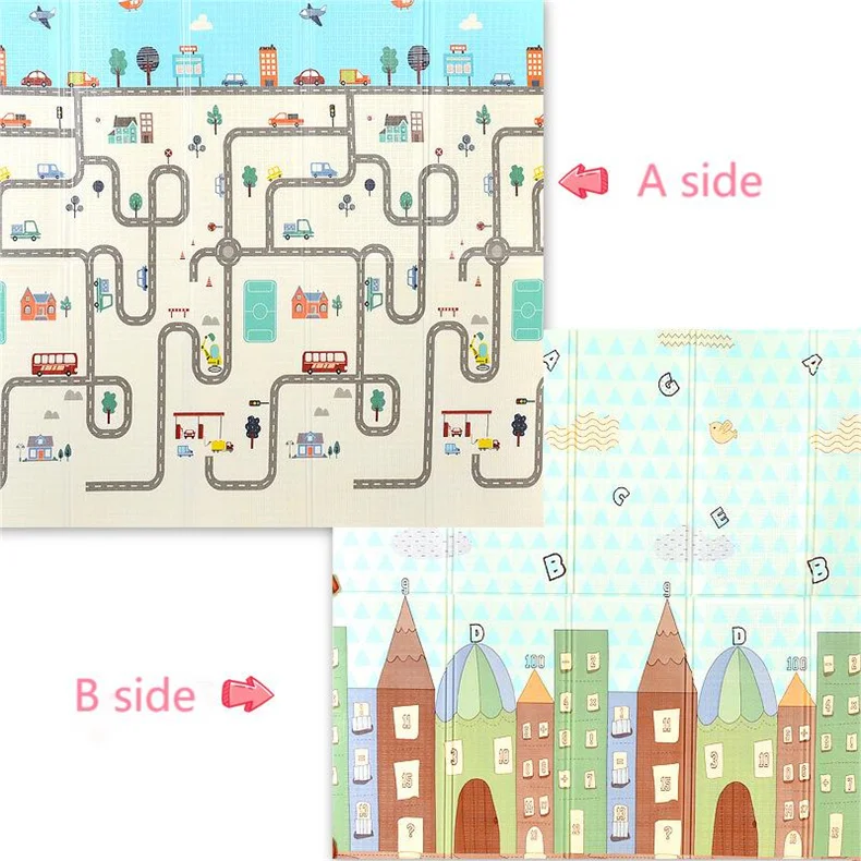 Gym Rubber Mat Kids Mats Play Extra Large Easy Folding Squares Easy Storage And Traveling For Baby Double Sided Design