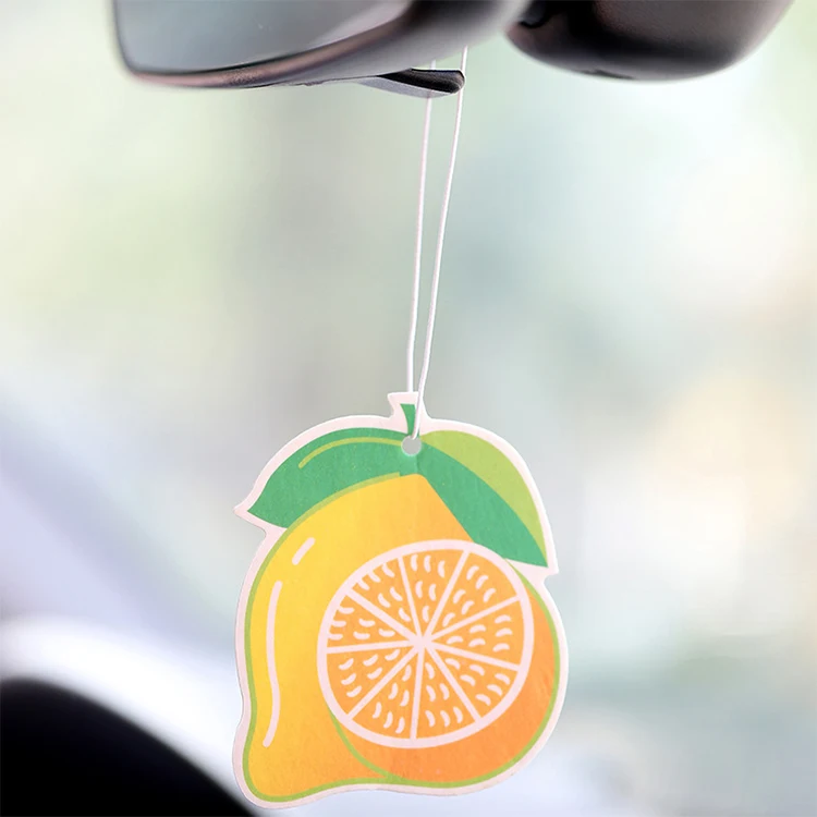 Environmental protection all scents essential oil hanging fruit design custom paper board air freshener