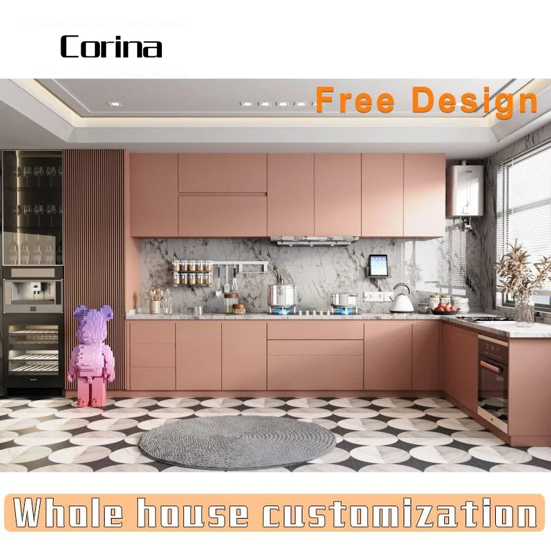 Modern Designs High End Affordable Custom Furniture Used Small Full White L Shaped Melamine Kitchen Cabinets From China