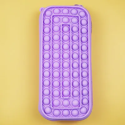 
2021 new style cute pop fidget pencil case with rainbow tie dye color,silicone puhs bubble popper fidget pen bag. 