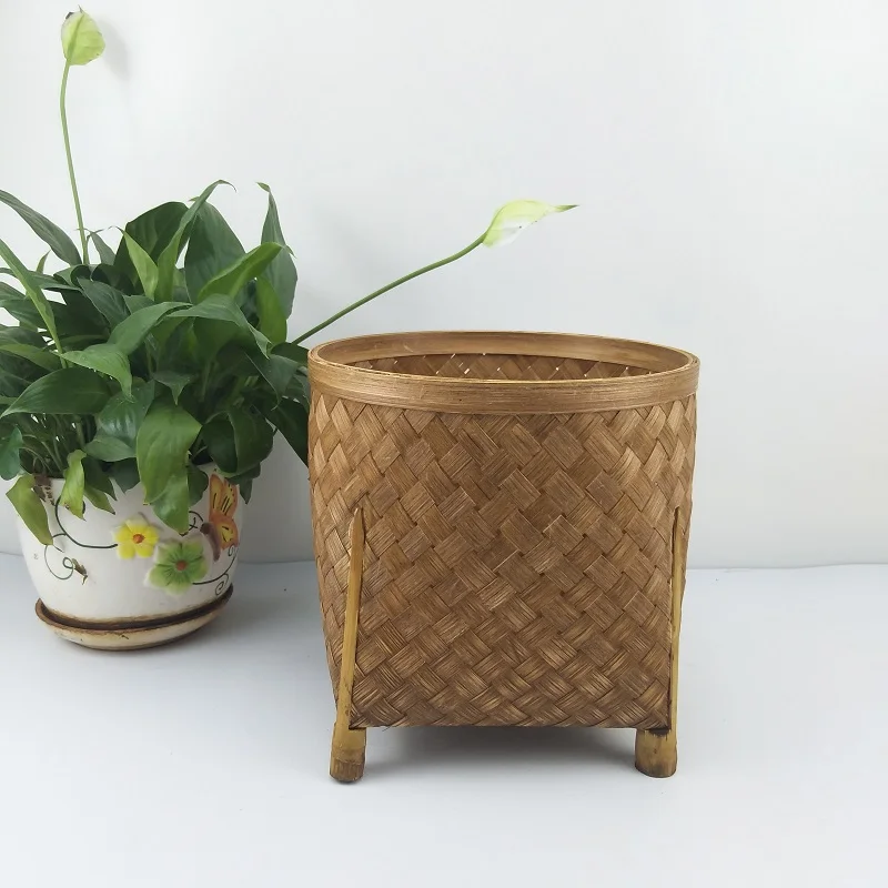 basket planter  factory round bamboo flower pot bamboo basket round