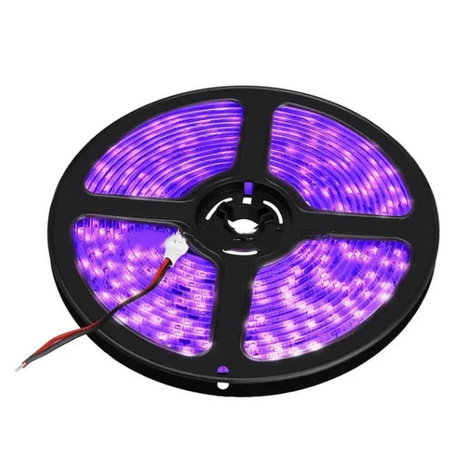UV Light Strip USB UV Black Light Strip DC5V 390nm 16.4FT/5M SMD 2835 120LEDs IP65 Waterproof Super Bright LED Strip Lights