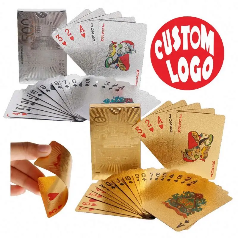 Customized Printing Poker Cards With Box High Quality Plastic Card Smooth Waterproof Black Playing Cards Game