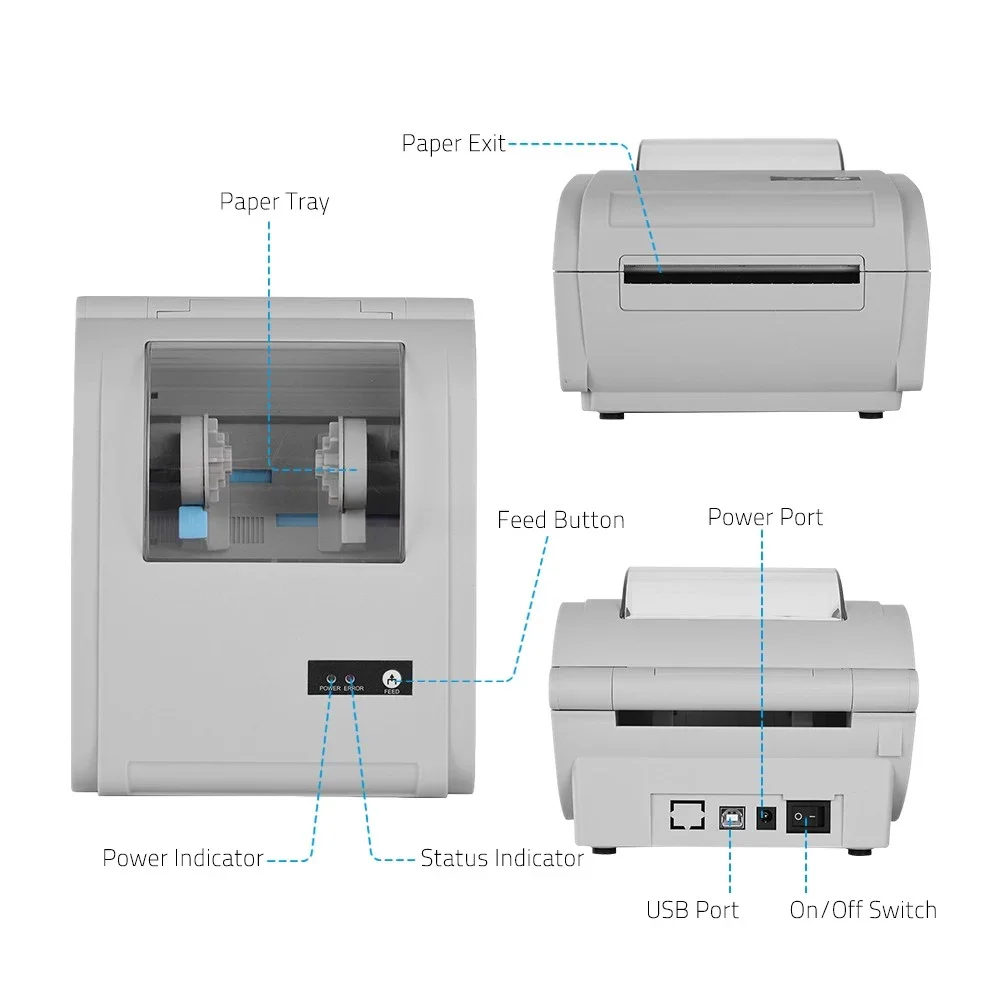 Desktop Worth buying 110mm Label Printer 4x6 inch Shipping Express Label Printer for Business Owners