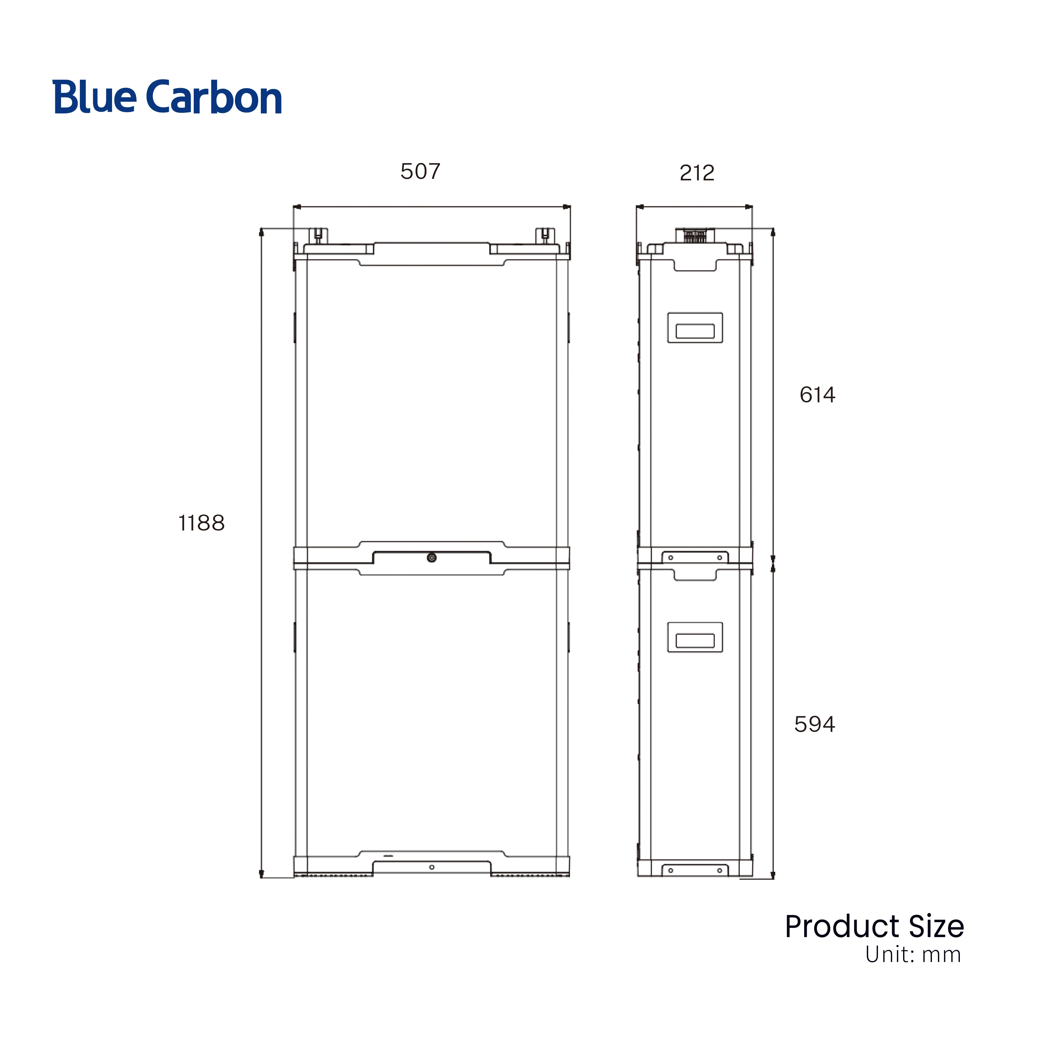 Blue carbon battery 48v 200 ah 10KWh Solar Battery rechargeable off grid power supply with Built-in BMS LiFePo4 Lithium battery