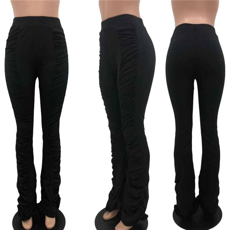 D96081 Best selling woman clothes 2021 trending fashion woman jogger pants ruffled horn sweatshirt casual pants woman one piece