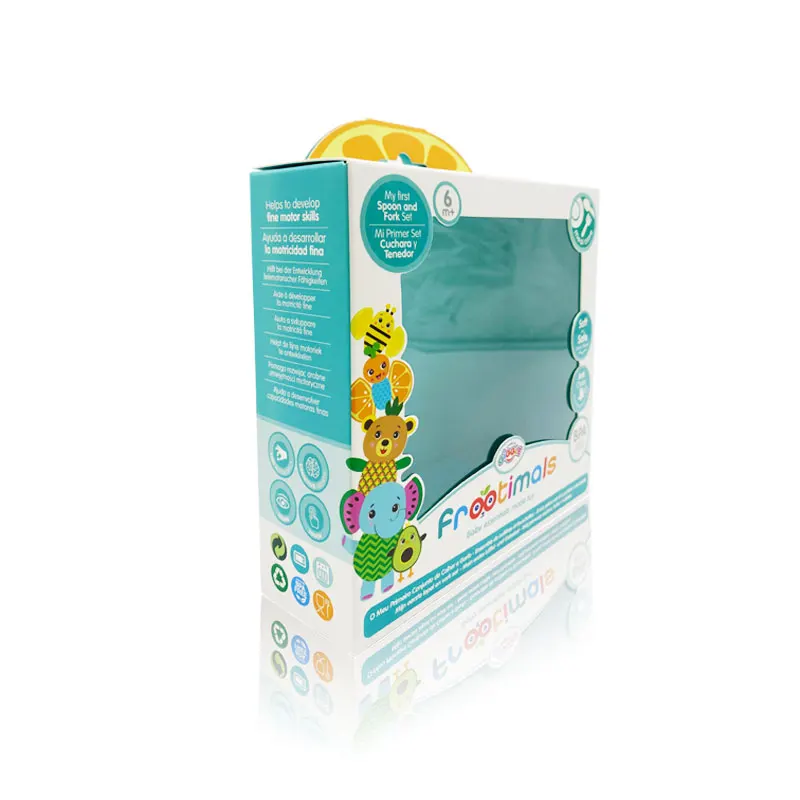 Custom Design Eco-Friendly Paper Packaging Box for Kids Toy & Baby Products Packaging with Clear PVC Window Recyclable Paper Box
