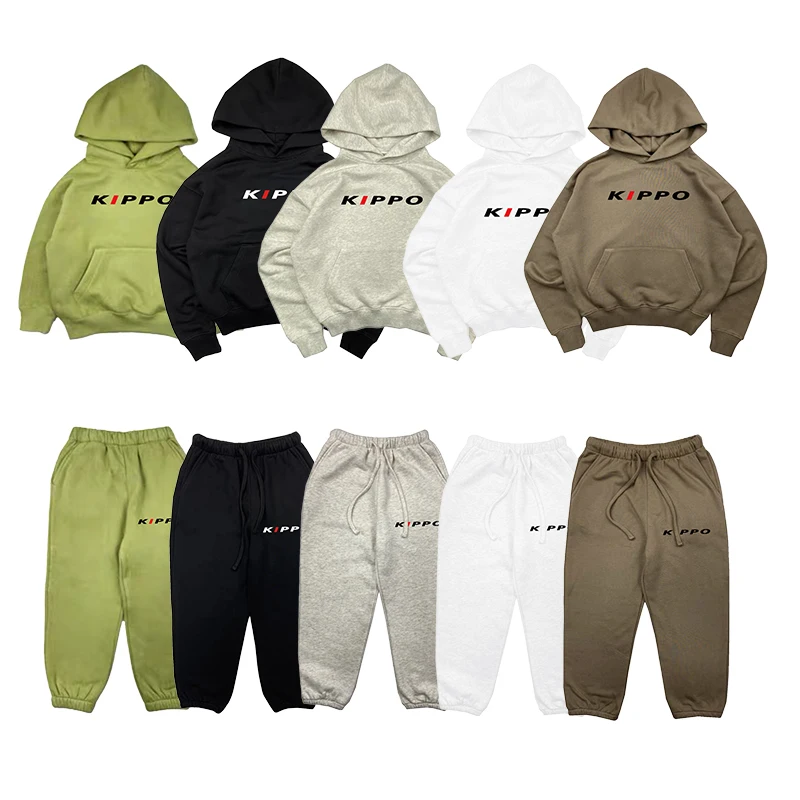 children winter clothes sports winter jacket and pants high street loose hoodie and sweatpants kids sports suit for boy and girl