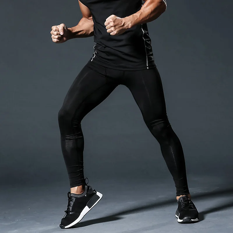Wholesale Moisture Wicking Full Length Gym Clothing Mens Compression Yoga Leggings Tights Wear