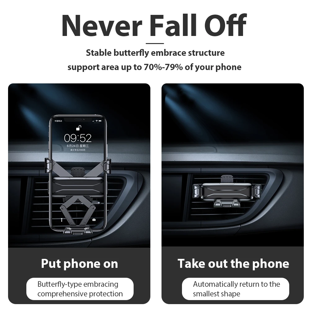 Универсальный держатель для мобильного телефона с зажимом гравитационная деформация держатель для мобильного телефона на вентиляционную решетку автомобиля