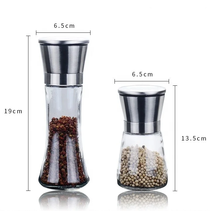 Glass Pepper Grinder Mill Stainless Steel Pepper Grinder