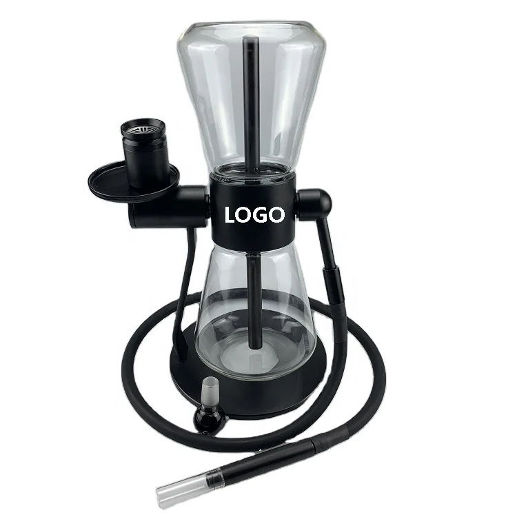 NEW Custom Logo Hooka Accessories Gravity Glass LED Infuser Hookah Chicha Shisha 360 Rotating Gravity Bongo Hookah for Smoking