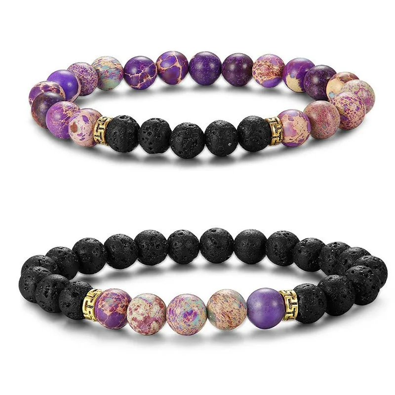 Handmade yoga healing jewelry volcanic rocks natural lava stone beads